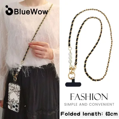 BlueWow Dây chuyền thời trang sang trọng Điện thoại di động Dây chéo ins Nữ Dây đeo điện thoại di động ngoài trời Dây điện thoại dài Vỏ điện thoại du lịch Dây chống mất
