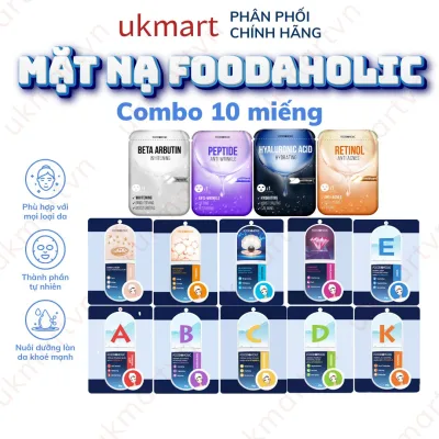 HỘP 10 Mặt Nạ Giấy Foodaholic Essential Mask Chăm Sóc Da Toàn Diện 23g