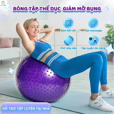 Bóng Yoga Gai Chống Nổ, Dày Dặn, Hỗ Trợ Tập Gym, Giảm Đau Mỏi, Đa Kích Thước