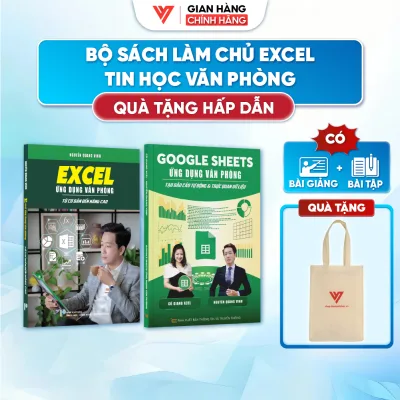 Combo of 2 Books on Excel and Google Sheet for Computer Training and Office Applications with Video Lectures + Cloth Bag