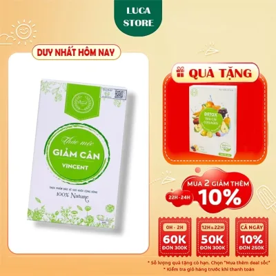 Giảm cân Vincent Hôp 30 Viên Giúp Giảm Thèm Ăn Đào Thải Mỡ Thừa Vóc Dáng Thon Gọn Tặng Kèm Detox