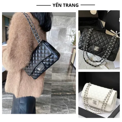 Túi xách nữ đeo vai, túi xách đeo chéo trần trám nhiều ngăn thời trang cao cấp size 25cm