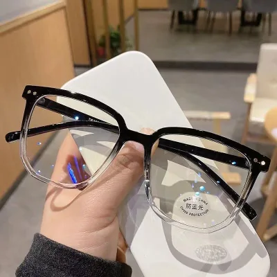Kính thời trang Unisex Mắt Kính Nửa Gọng Vuông Chống Ánh Sáng Xanh Phong Cách Hàn Quốc