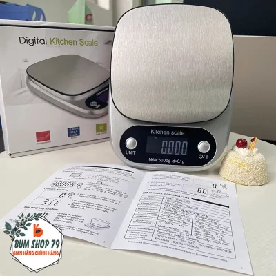 Cân Điện Tử Nhà Bếp Cầm Tay Tặng Kèm 2 Viên Pin, Cân Tiểu Ly Nhà Bếp Định Lượng 0.1g 5Kg Đo Lường Độ Chính Xác Cao.