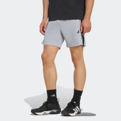 adidas Gym & Training WORKOUT ESSENTIALS BASE 3-STRIPES PIQUE SHORT 7inch Men Grey KD0696