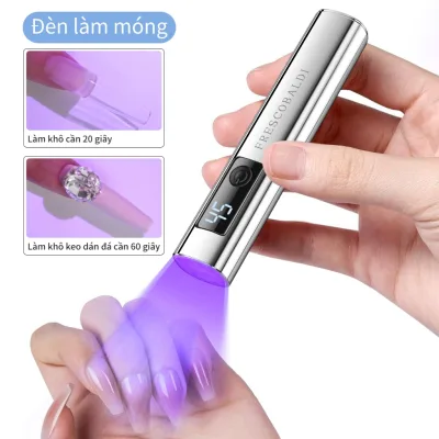 Đèn nghệ thuật làm móng tay cầm tay màu bạc hiển thị kỹ thuật số phù hợp cho tiệm làm móng