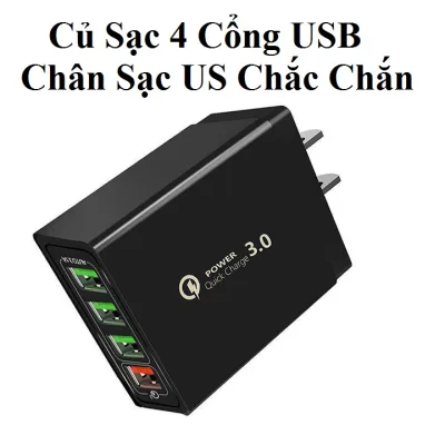 Bulbs rechargeable QC3.0 - 4 USB port 5V- 3A for phone iPhone, Samsung, Oppo, huawei.