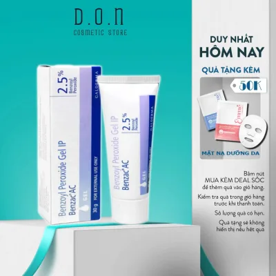 Kem Chấm Giảm Mụn Benzac AC Benzoyl Peroxide 2.5% - 5% 30gram giảm trứng cá mụn ẩn