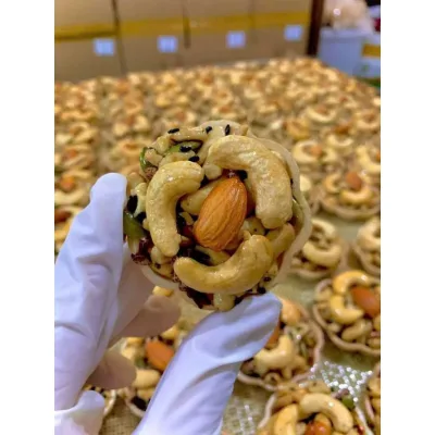 Bánh hoa mai mix hạt dinh dưỡng 500G - Bánh ăn vặt giảm cân, ăn chay được, bánh kẹo Tết, đồ ăn vặt