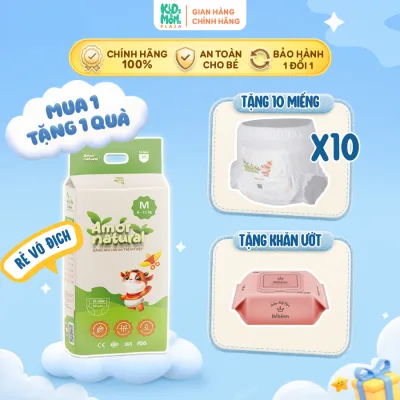 COMBO 1 bịch Tã/bỉm quần/dán Amor Natural thoáng khí, tiết kiệm đủ size NB tới 4XL