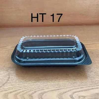 50 HỘP NHỰA CHỮ NHẬT HT17 - ĐẾ ĐEN/TRẮNG (Dùng đựng đồ nguội, không chịu nhiệt nóng)