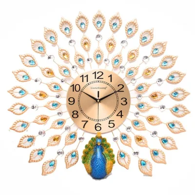 Đồng hồ treo tường Peacock Royal, con công xanh - EuroHome