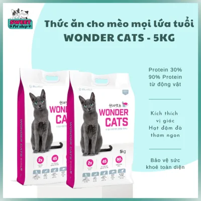 Thức ăn hạt cho mèo WONDER CATS Hàn Quốc 5kg, thức ăn khô cho mèo mọi lứa tuổi