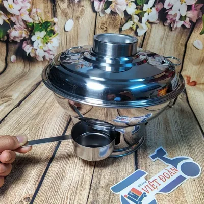 cooker hot pot Classic use charcoal or alcohol 24cm stainless steel. Cookware dark physical traditional household restaurant and events cultural ẩm authentic Vietnamese
