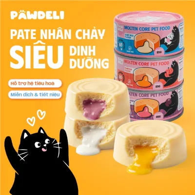 Pate Nhân Chảy Cao Cấp Cho Mèo PAWDELI Lon 85G, Pate Đạm Cao, Không Ngũ Cốc, Grain-Free, Pate Thịt Gà Cho Mèo
