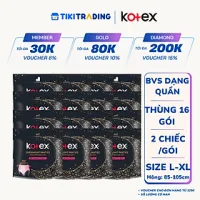 (Thùng 16 gói) Băng vệ sinh Kotex ban đêm dạng quần cỡ M/L và L/XL 2 quần/1 gói