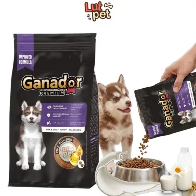 Thức ăn hạt cho chó Ganador Puppy - thức ăn khô cho chó nhỏ (vị sữa giàu DHA & canxi) 400gr - lutpet