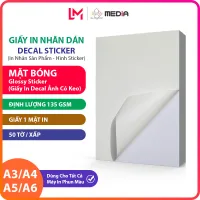 Giấy In Màu MEDIA Inkjet Nhãn Dán (Decal Sticker), Khổ A3/A4/A5/A6 Mặt Bóng (Glossy) 135gsm 50 Tờ Xấp, Dùng In Ảnh Màu, Nhãn Sản Phẩm Sticker