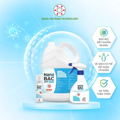 Dung dịch khử khuẩn Nano Bạc AHT hương hoa hồng Pháp, khử mùi, vệ sinh cơ thể, đồ dùng, nhà cửa, không gian sống an toàn, tiện dụng
