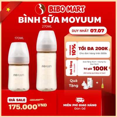 Bình sữa Moyuum korea - Hàng Chính Hãng, 170ml & 270ml [ Tặng 1 Núm ]