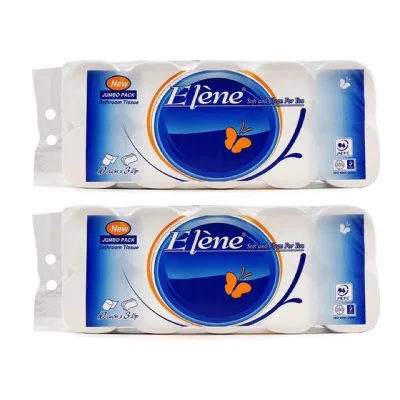 Giấy vệ sinh ELENE 3 lớp không lõi mềm mịn không bụi giấy - không mủn (Bịch 10 cuộn)