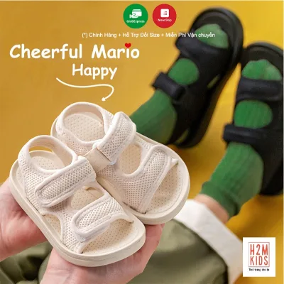 Sandal cho bé Cheerful Mario QL-2277, dép quai dán cho bé trai bé gái chống trơn trượt chính hãng QDM2