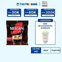 [Tặng Bộ 3 Hũ Gia Vị HOẶC 1 LON SỮA ĐẶC NESTLE ] Cà phê Hòa tan NESCAFÉ CAFÉ VIỆT 35  gói Vị Mạnh đặc trưng