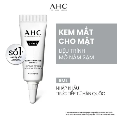 Kem mắt 5ml cho mặt mờ nám sáng da AHC PRO SHOT GLUTA-CTIVATION BRIGHT 3 5ML