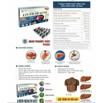 Viên uống Bổ gan,mát gan LIVER HEATH giảm mụn nhọt, mẩn ngứa, chán ăn,mệt mỏi do chức năng gan kém, chức năng chuyển hóa