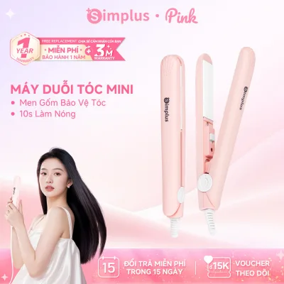 Simplus Pink Máy Duỗi Tóc Mini 2in1 - Làm Nóng Nhanh - Nhỏ Gọn Tiện Lợi ZFBA007 - Bảo Hành 1 Năm 1 Đổi 1