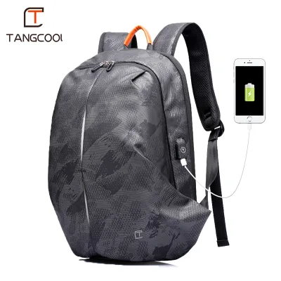 Balo thể thao đựng Laptop 14 inch TANGCOOL thiết kế 2 cánh chống nước túi Zip kèm cáp sạc ẩn cao cấp