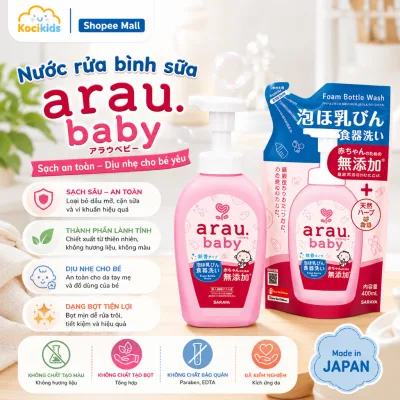 Nước rửa bình sữa ARAU BABY Chai 500ml-Túi 450ml