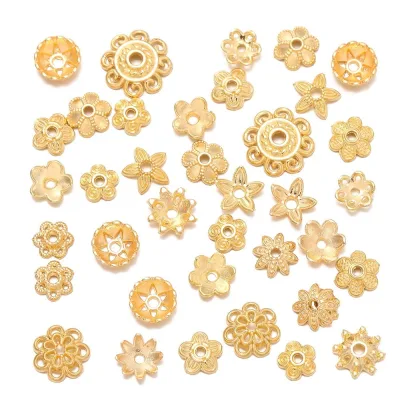 St.kunkka 20 Miếng Hợp Kim Vàng Thụ Thể Hoa Hạt Đế Năm Cánh Hoa Mặt Dây Chuyền Cho DIY Trang Sức Làm Vòng Tay Vòng Cổ