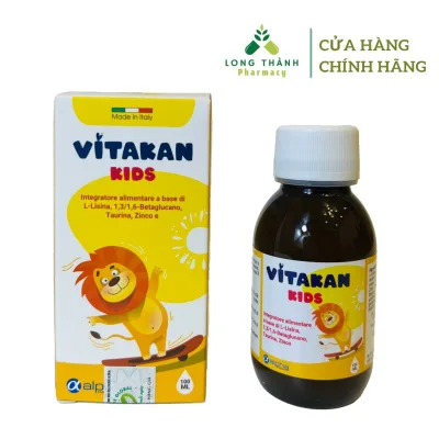 Vitakan Kids - Bổ sung vitamin, khoáng chất, nâng cao miễn dịch, giúp ăn ngon (Italy) - Lọ 100ml