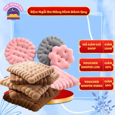 Đệm ngồi bệt , đệm lót ghế hình bánh quy đệm decor chất liệu nỉ nhung mềm mịn nhập khẩu hình bánh ngộ nghĩnh đáng yêu