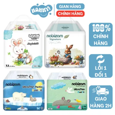 Tã/Bỉm NABIZAM nội địa Hàn, Mỏng, Khô Thoáng, Chống Tràn Size NB/S/M/L/XL/XXL/XXXL/4XL Bé Từ 4-25kg