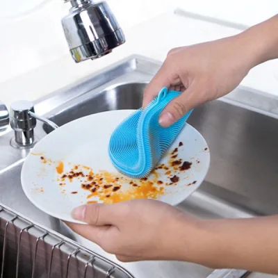 🏵️🏵️ Miếng Rửa Chén Bát Silicon Siêu Sạch Bàn chải rửa bát đa năng khử nhiễm dầu không dính bát và bàn chải làm sạch nồi