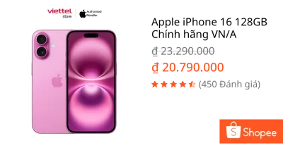 Apple iPhone 16 128GB Chính hãng VN/A
