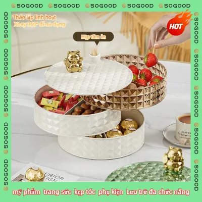 Ngăn nhiều lớp sang trọng khay đựng bánh kẹo tết giỏ đựng đồ ăn vặt khay bánh kẹo khay bánh kẹo tết khay bánh kẹo tết cao cấp Hộp đựng kẹo để bàn