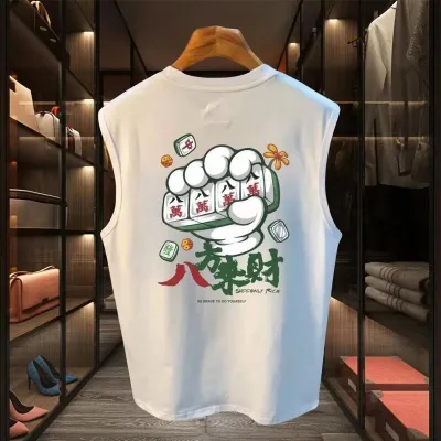 / Quốc Gia Hợp Thời Trang Bafanglaicai In Hình Áo Thun Nam Mùa Hè Cổ Tròn Thời Trang Áo Vest Hợp Thời Trang Thường Ngày Áo Vest Top Hợp Thời Trang 4.29