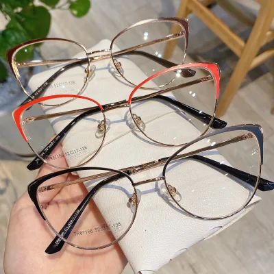 Gọng Kính Thời Trang Phong Cách Hàn Quốc Mắt Mèo T87166 Càng Chống Giãn Mắt Chống Tia Uv Ánh Sáng Xanh Thay Được Mắt Cận