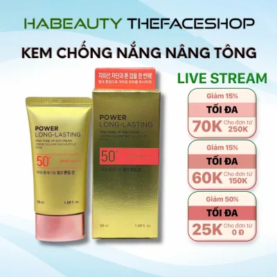 The Face Shop Tone-Enhancing Sunscreen, Skin-Nourishing Makeup Primer, Power Long Lasting Pink Tone up Sun Cream Spf50+Pa+++ 50ml