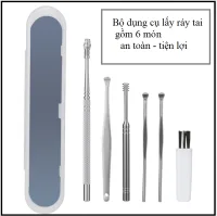 Bộ Dụng Cụ Ráy Tai 6 Món Thép Không Rỉ Có Hộp - BỘ CHĂM SÓC CÁ NHÂN.