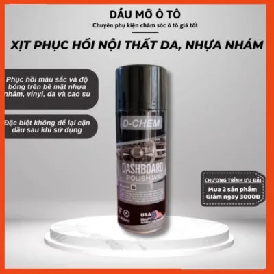 Chai Xịt Phục Hồi Nhựa Nhám Và Bảo Dưỡng Đồ Da, Nội Thất Ô Tô Đa Năng (Vỏ Xe, Ghế Da, Áo Da, Giày Da...) D-CHEM - DMOTVN