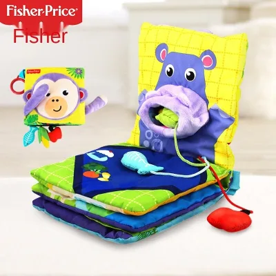 FisherPrice Sách vải F0827 Đầu Sách vải âm thanh nổi Trẻ em Đồ chơi học tập sớm cho trẻ 0-3-6