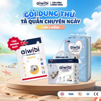Tã/Bỉm Quần Dòng Cao Cấp & Tiêu Chuẩn Aiwibi 2 Miếng/Gói - S/M/L/XL/1XL/3XL/4XL