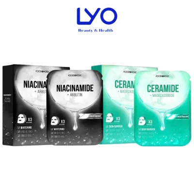 Combo 10 Miếng Mặt Nạ Dưỡng Ẩm, Dưỡng Trắng Da Foodaholic Niacinamide + Arbutin Mask Hàn Quốc 23g