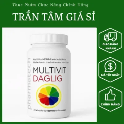 Viên Uống Pharmatech Multivit Daglig – Bổ Sung 12 Vitamin & 7 Khoáng Chất