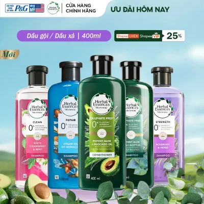 Dầu Gội Xả Thiên Nhiên HERBAL ESSENCES Tinh Chất Thực Vật Thật Chắc Khỏe/ Phục Hồi Hư Tổn/ Sạch Sâu Chai 400ML