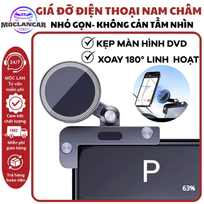 Magnetic Phone Holder with 180 Rotating Screen Clip for Dvd, Laptop, and Tablet ° Flexible, Supports Every Perspective